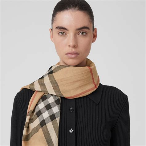 burberry women's check wool silk scarf|burberry scarves outlet.